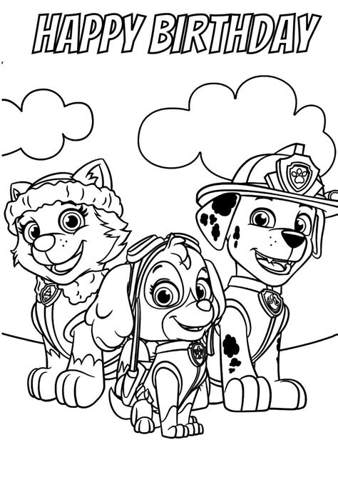 Happy Birthday Printable Paw Patrol Coloring Pages The Best Porn Website