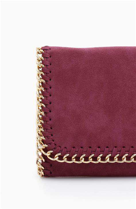 Faux Suede Chain Trim Clutch In Purple Dailylook