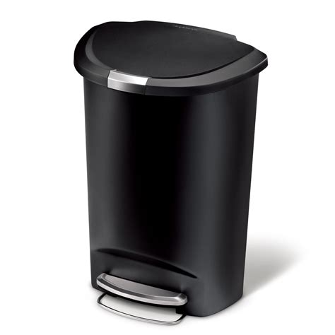 simplehuman 13 gallon plastic step on trash can semi round kitchen garbage can multiple colors