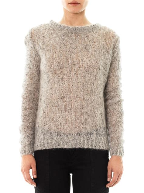 American Vintage Loose Weave Mohair Sweater In Gray Lyst