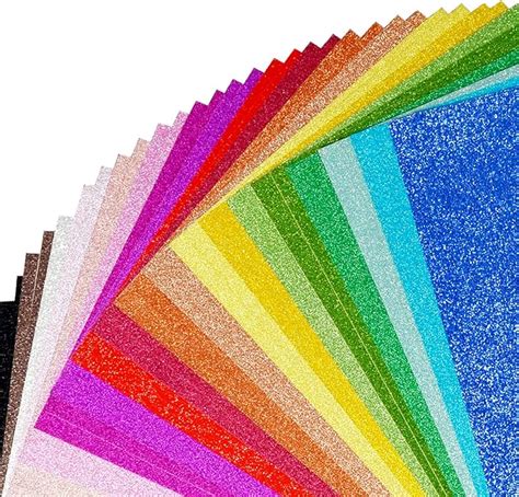 Glitter Cardstock Paper 40 Sheets 20 Colors Colored Cardstock For