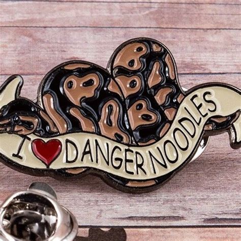 I Love Danger Noodles Soft Enamel Pin Funny Snake Ball Python Etsy