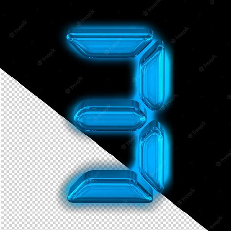 Premium Psd Digital Text With Glow Number 3