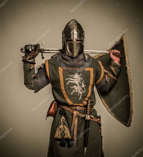Medieval Knight With Weapon Stock Photo By ©nejron 13489634