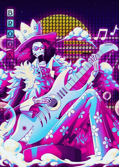 Brook One Piece Poster By Introv Art Displate Cartoon Network Art