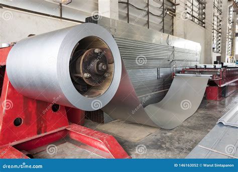 Coiled Steel In Metal Sheet Rolling Machine Stock Photo Image Of