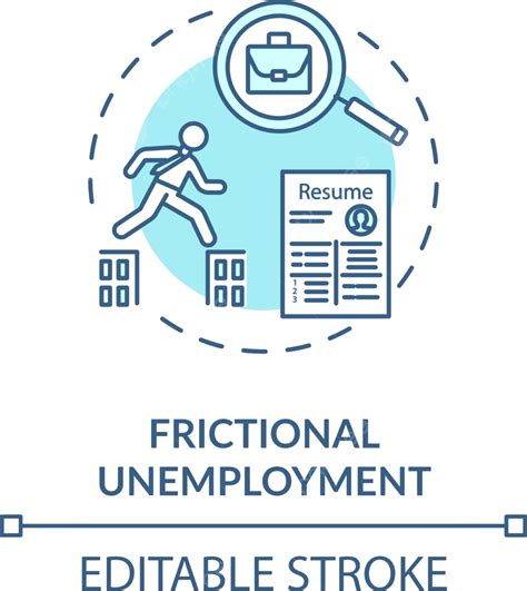 Frictional Unemployment Turquoise Concept Icon Vector Look Linear