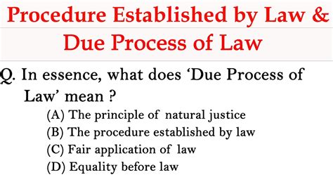 In Essence What Does ‘due Process Of Law Mean L What Does ‘procedure