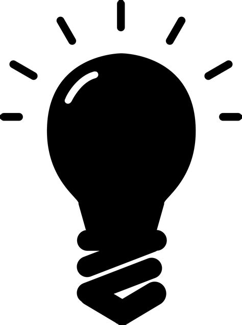 Bulb Png Black And White Png Transparent Bulb Black And White Pngpng