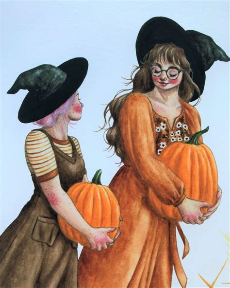 Youre My Pumpkin Fall Lesbian Witch Art Lgbtq Witch Etsy