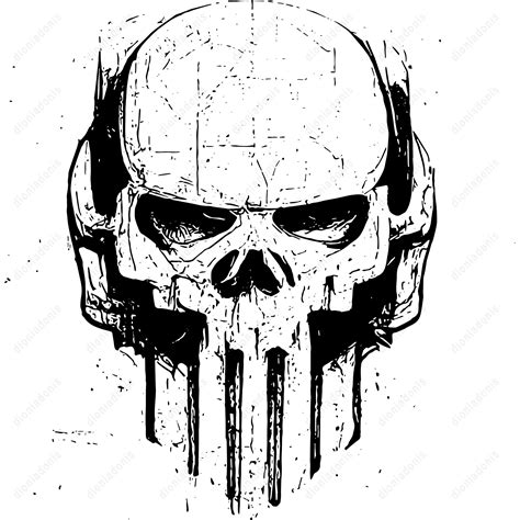 Distressed Punisher Type Skull Svg Handmade Distressed Grunge