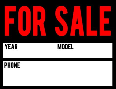 For Sale Car Sign Printable Car Show Signs By Hedlin Designs 1452 N 3oh Rd