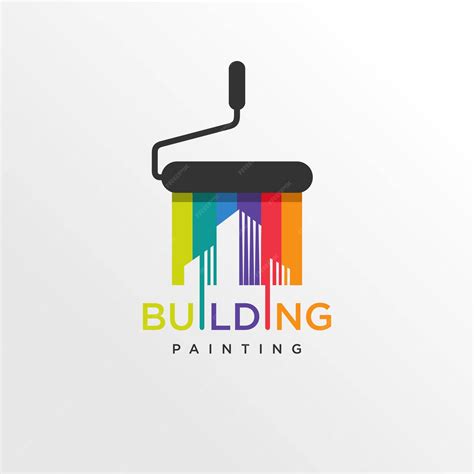 Premium Vector Cool Building Paint Logo Style Modern Paint