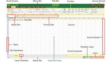 Mengenal Tampilan Antarmuka Excel 2016 Lengkap Gambaran