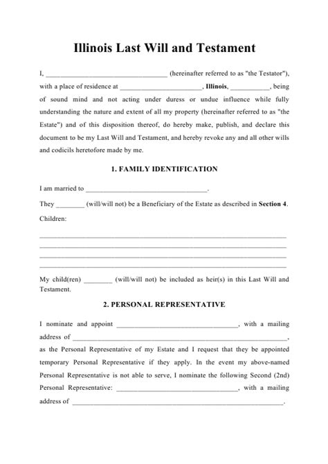 Consent form for seasonal influenza (flu) vaccine. Illinois Last Will and Testament Download Printable PDF ...