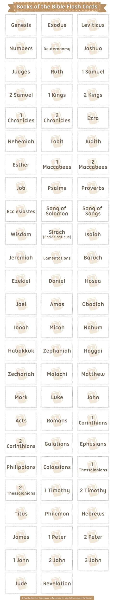 Free Printable Books Of The Bible Flashcards

