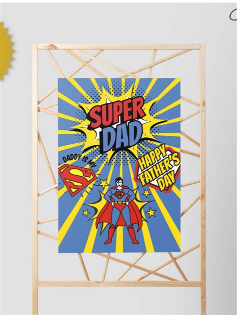 Printable Super Dad Sign Fathers Day Print 8x10 Happy Etsy In 2021