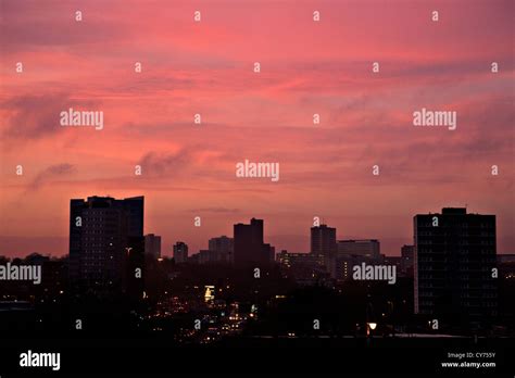 Birmingham Sunset Silhouette Skyline Hi Res Stock Photography And