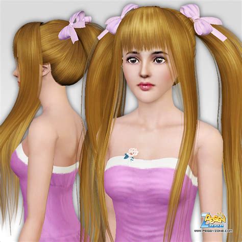 Anime Hairstyle With Bows Id 339 By Peggy Zone Sims 3 Hairs