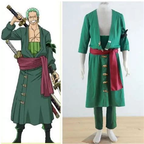 Roronoa Zoro Anime One Piece Luffy Green Suit Hero Uniform Cosplay