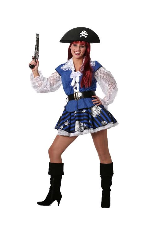 Blue Pirate Lady Costume Plus Size See Robber Dress For Women