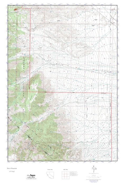 Mytopo Davis Mountain Nevada Usgs Quad Topo Map