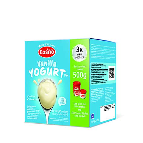 easiyo vanilla 500g yogurt mix sachets x3 lakeland