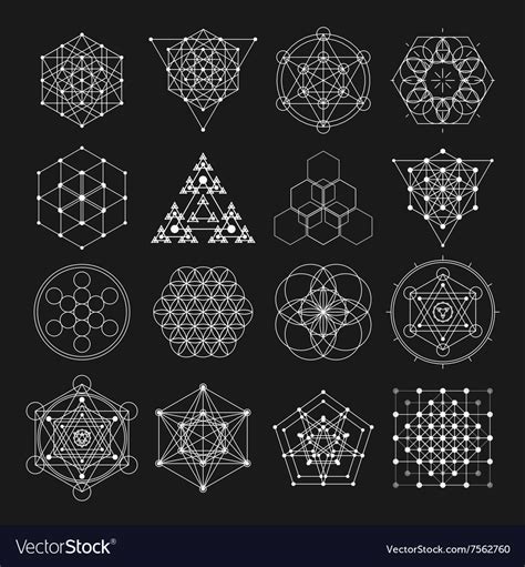 Sacred Geometry Design Elements Alchemy Royalty Free Vector