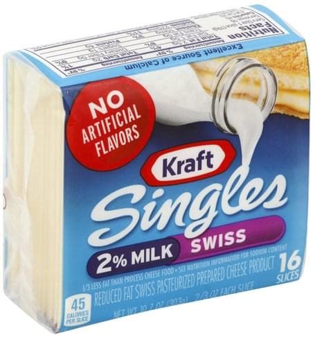 Kraft Reduced Fat Pasteurized Prepared Swiss Slices Cheese Product