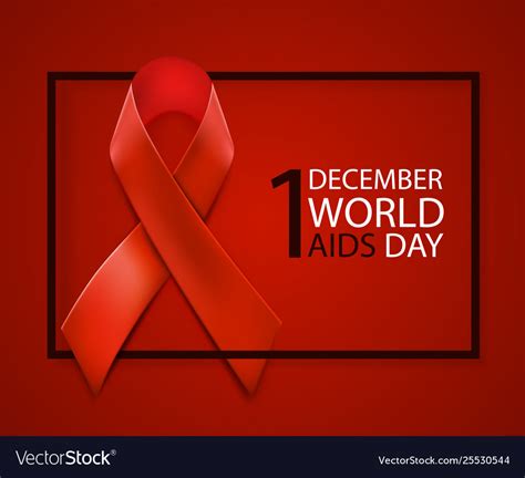 Hiv Awareness Red Ribbon World Aids Day Concept Vector Image