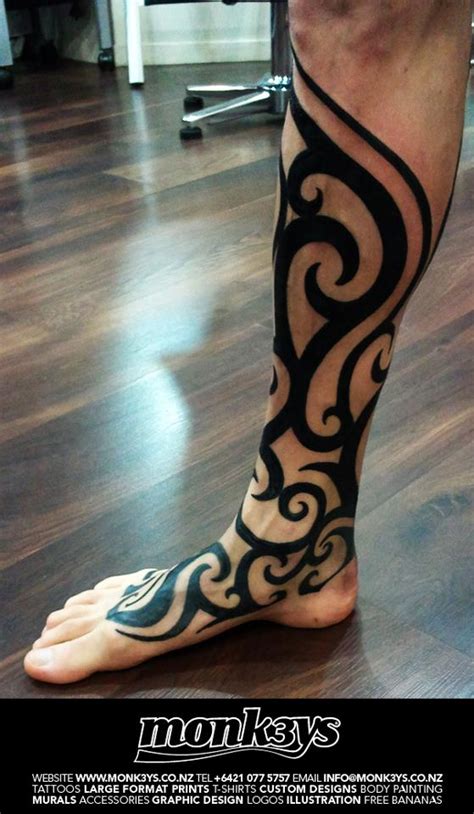 And that tattoo is gleaming. Maori, tribal leg 3 by Monk3ys-Tattoos on DeviantArt