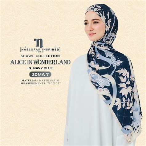 alice in wonderland by naelofar hijab shawl women s fashion muslimah fashion hijabs on carousell