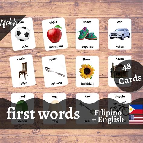 FILIPINO Flash Cards BUNDLE Tagalog English Bilingual Cards Etsy