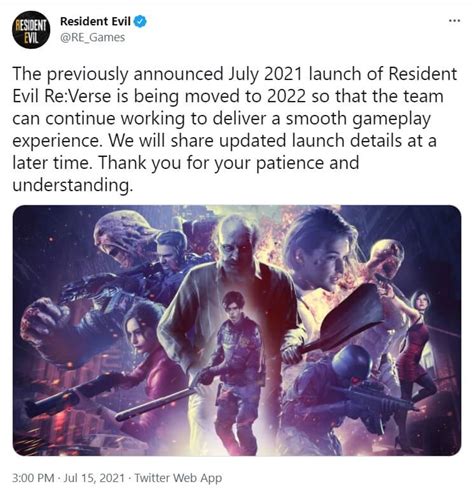 Resident Evil Reverse Has Been Delayed Until 2022