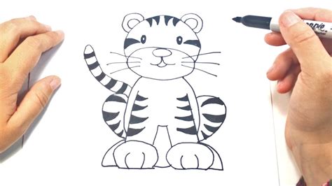 Como dibujar un Tigre para niños Dibujo de Tigre paso a paso Easy