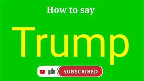 How To Pronounce Trump Trump Pronunciation Youtube