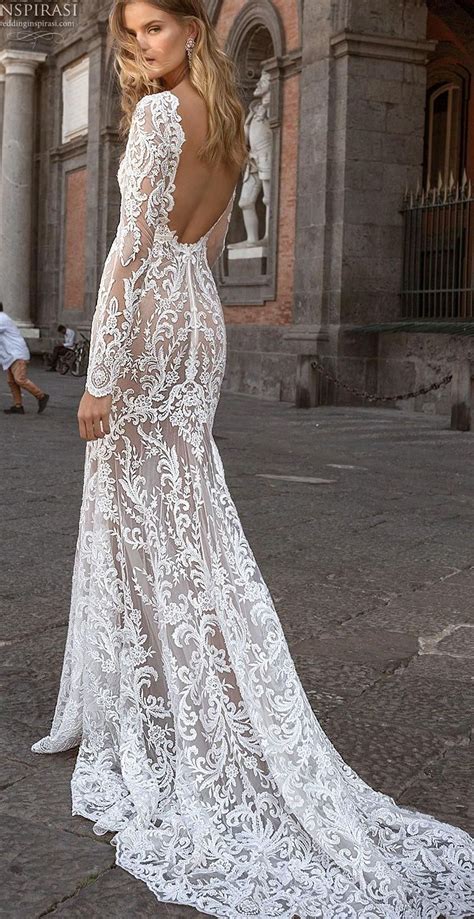 Weddinginspirasi Featuring Berta Fall 2020 Bridal Long Sleeves Deep V Neck Full Embel In 2020