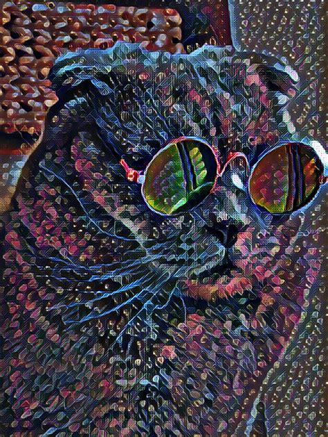 Cool Lennon Galaxy Cat Poster Hipster Painting By Adrian Olivia Fine