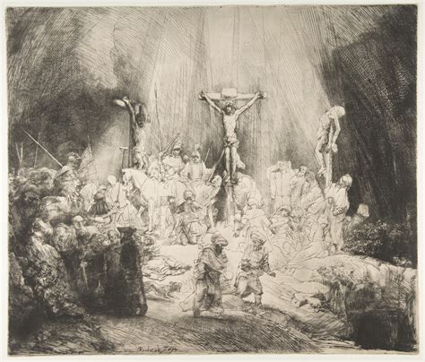 Rembrandt Rembrandt Van Rijn Christ Crucified Between The Two