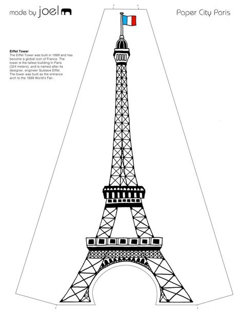 Paper City Paris Made By Joel Coloriage Tour Eiffel Thème Paris
