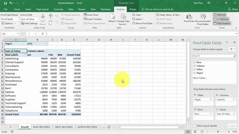 Create Pivot Table From Multiple Worksheets Excel Office 365