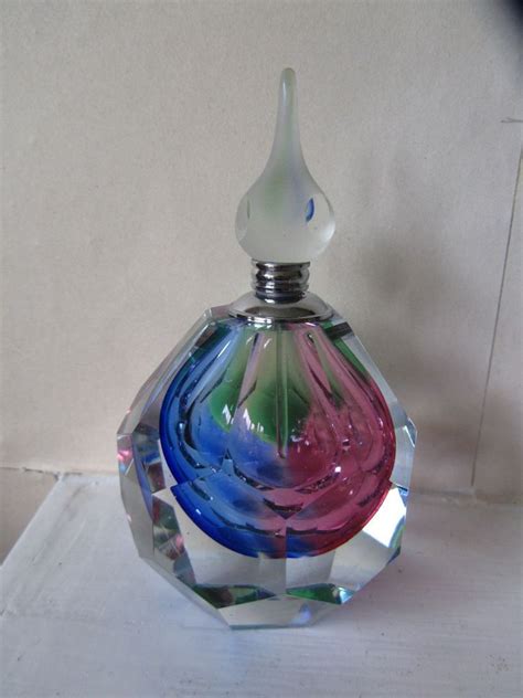 Murano Art Glass Large Quality Faceted Perfume Bottle Paperweight