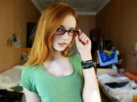 Wallpaper Women Redhead Model Glasses Fashion Skin Dark Eyes