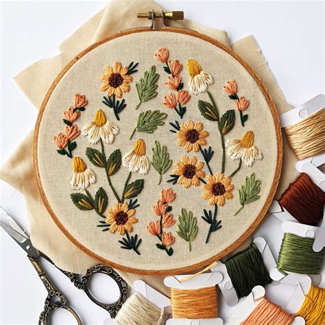 A Simple Summer Wildflower Embroidery Hoop Rembroidery