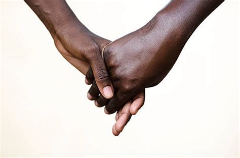Friendship Symbol Black People Holding Hands Together Stock Photos