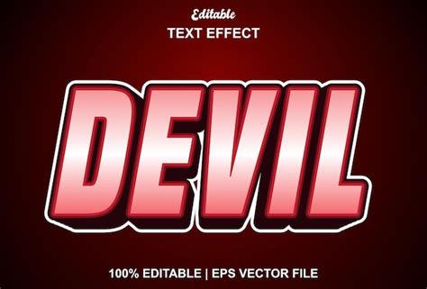 Premium Vector Devil Text Effect With Red Color