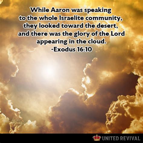 While Aaron Was Speaking To The Whole Israelite Community They Looked