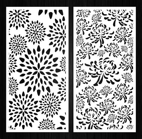 Floral Patterns Set Of Vector Panels Dxfaisvg For Laser Etsy