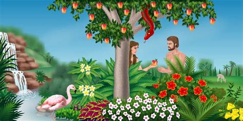 The Garden Of Eden A Bible Story Mural Adam And Eveeden Lessons