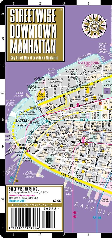 Buy Streetwise Downtown Manhattan Map Laminated City Street Map Of